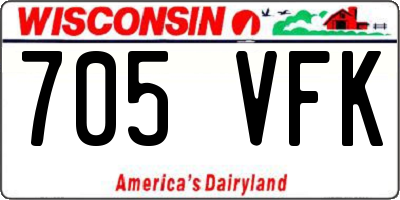 WI license plate 705VFK
