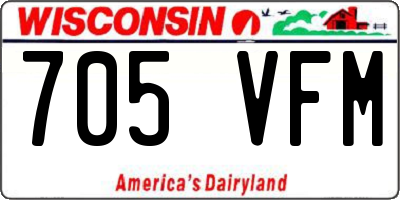 WI license plate 705VFM
