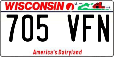 WI license plate 705VFN