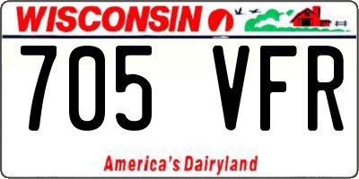 WI license plate 705VFR