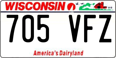 WI license plate 705VFZ