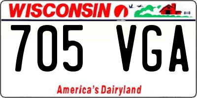 WI license plate 705VGA