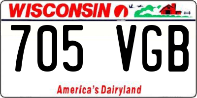 WI license plate 705VGB