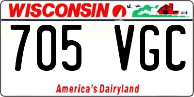 WI license plate 705VGC