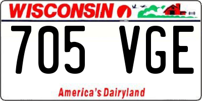 WI license plate 705VGE