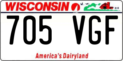 WI license plate 705VGF