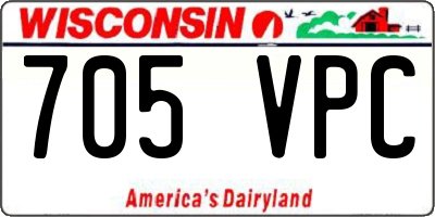 WI license plate 705VPC
