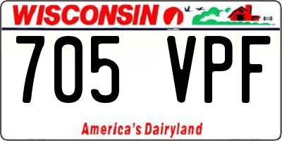 WI license plate 705VPF