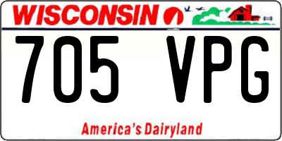 WI license plate 705VPG