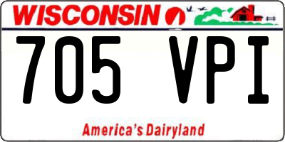 WI license plate 705VPI