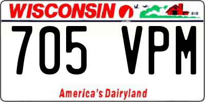 WI license plate 705VPM