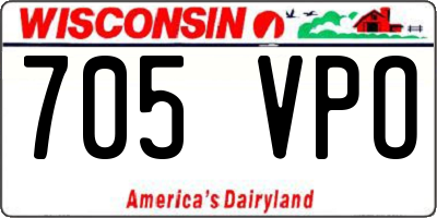 WI license plate 705VPO