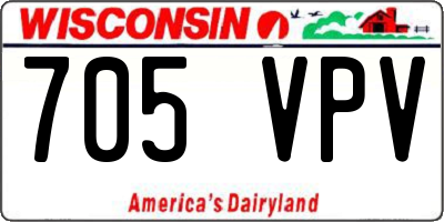 WI license plate 705VPV