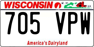 WI license plate 705VPW