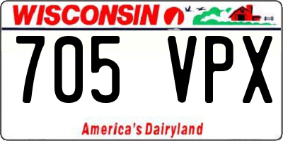 WI license plate 705VPX