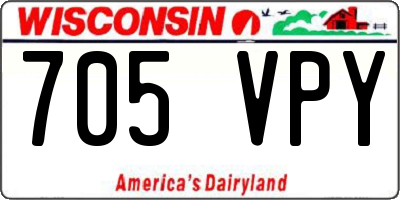 WI license plate 705VPY