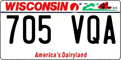 WI license plate 705VQA