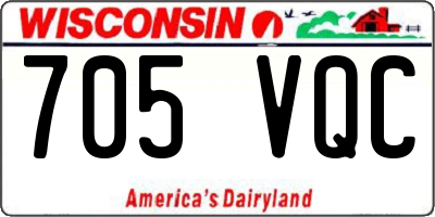 WI license plate 705VQC