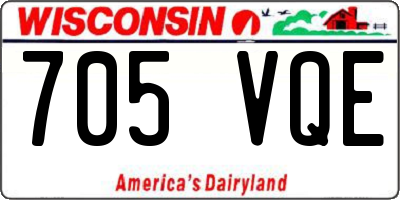WI license plate 705VQE
