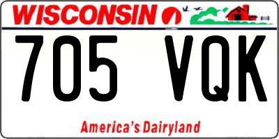 WI license plate 705VQK