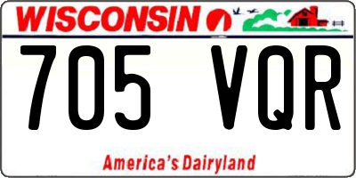 WI license plate 705VQR