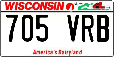 WI license plate 705VRB