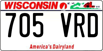 WI license plate 705VRD