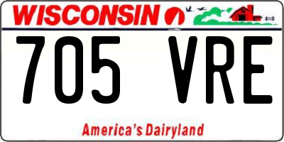 WI license plate 705VRE