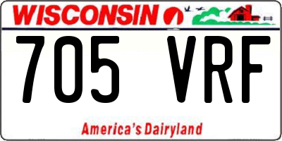 WI license plate 705VRF