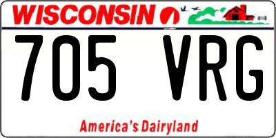 WI license plate 705VRG