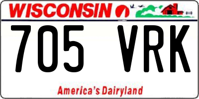 WI license plate 705VRK