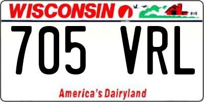 WI license plate 705VRL