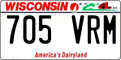 WI license plate 705VRM