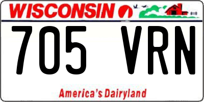WI license plate 705VRN