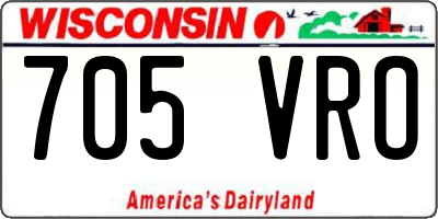 WI license plate 705VRO