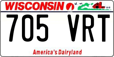WI license plate 705VRT