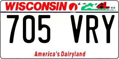 WI license plate 705VRY
