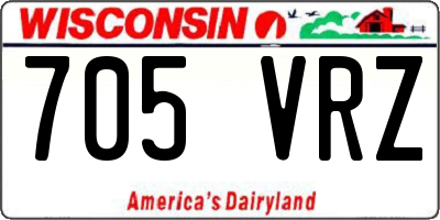 WI license plate 705VRZ