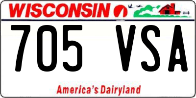 WI license plate 705VSA