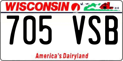 WI license plate 705VSB