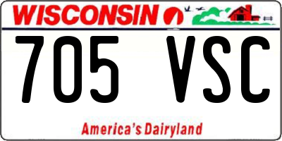 WI license plate 705VSC