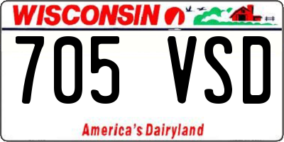 WI license plate 705VSD