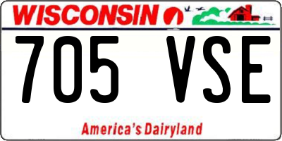 WI license plate 705VSE