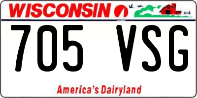 WI license plate 705VSG