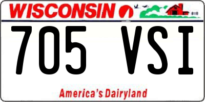WI license plate 705VSI