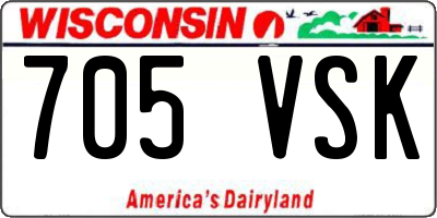 WI license plate 705VSK