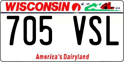 WI license plate 705VSL