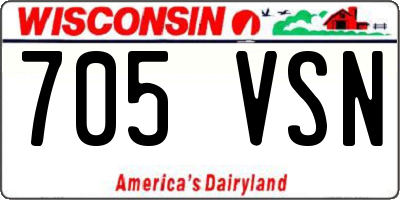 WI license plate 705VSN