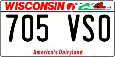 WI license plate 705VSO