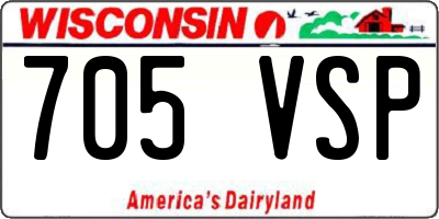 WI license plate 705VSP